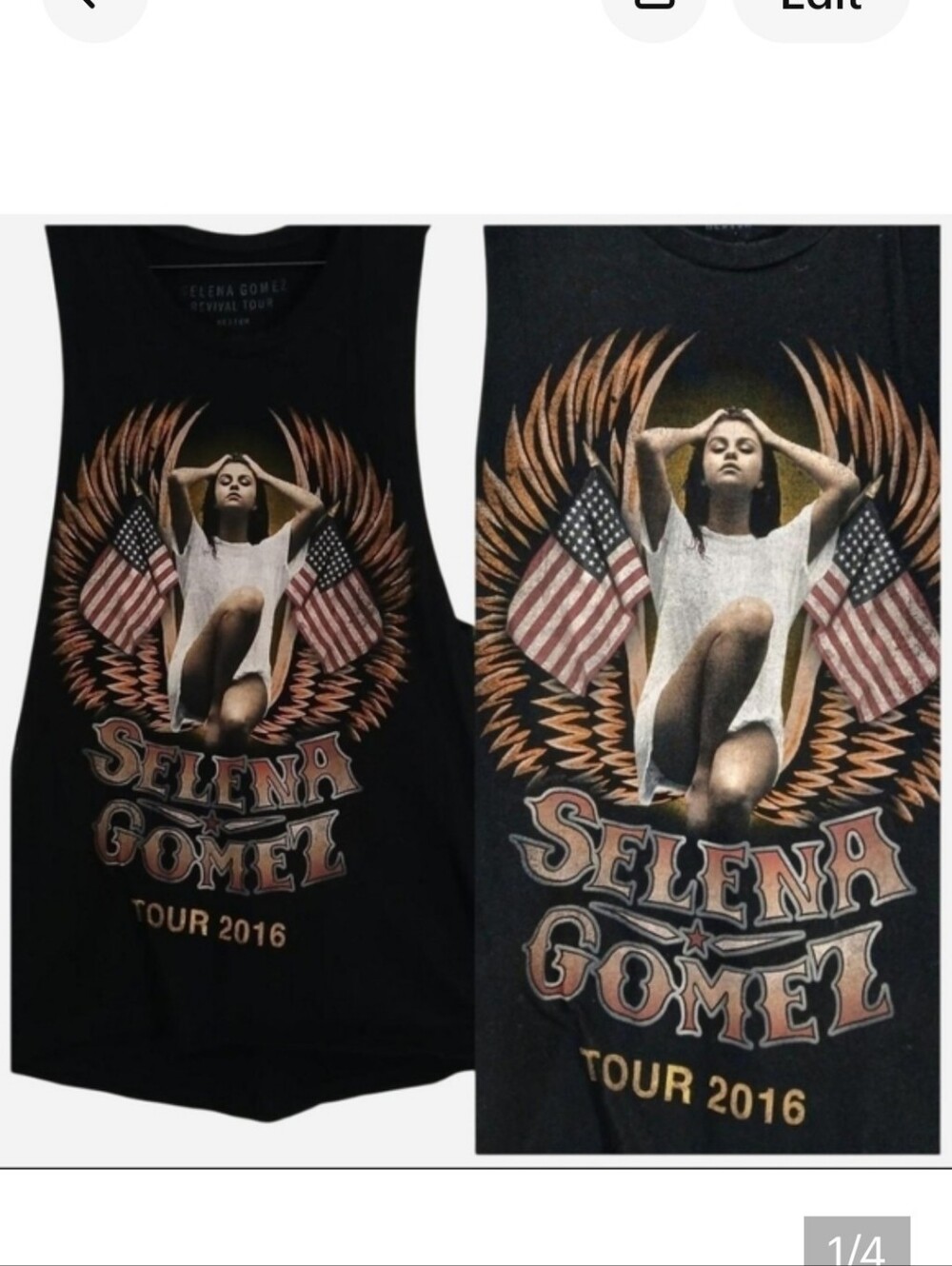 Selena Gomez 2016 Retro Band Tour Tank Top Muscle Tee Medium